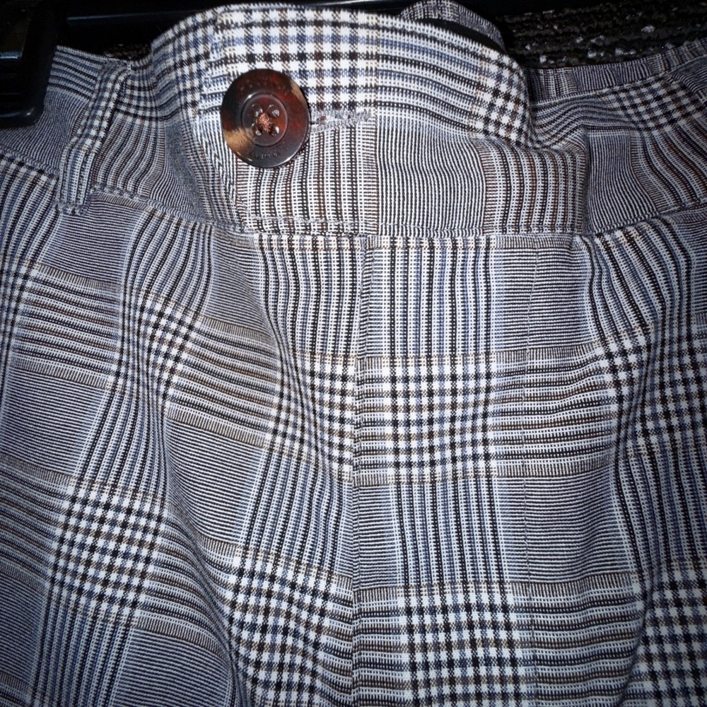 Houston White Plaid Blazer Shorts Set Women M NWT Grey Glen Check Suit - Picture 6 of 16